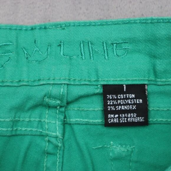 E Line Pants Womens 1 Green Skinny Low Rise Button Distress Pocket Stretch Jeans - Picture 2 of 16